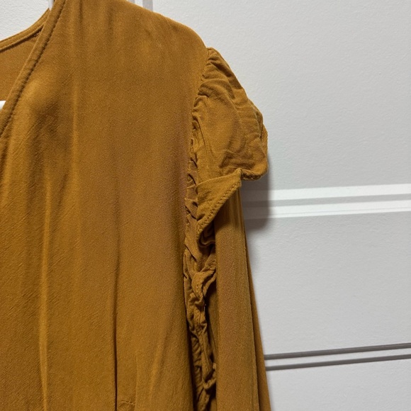 Universal Thread Mustard Ruffle Sleeve Blouse - Picture 2 of 5